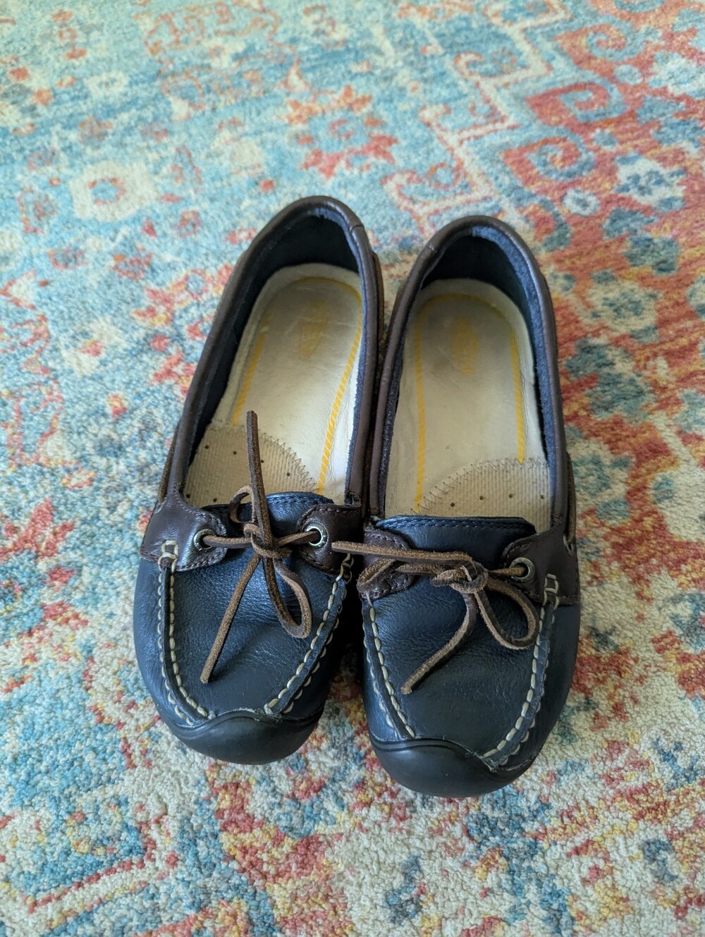 KEEN Catalina 1-Eye Boat Shoe Women's 8 Navy Leather Driving Moccasin Flats Blue - Picture 3 of 13